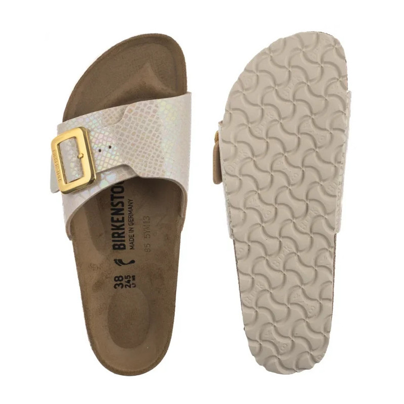 Birkenstock Catalina Cushion Buckle Shiny Snake Cream 1030360 (BK317-a) Naiste kingad/klappide klapid