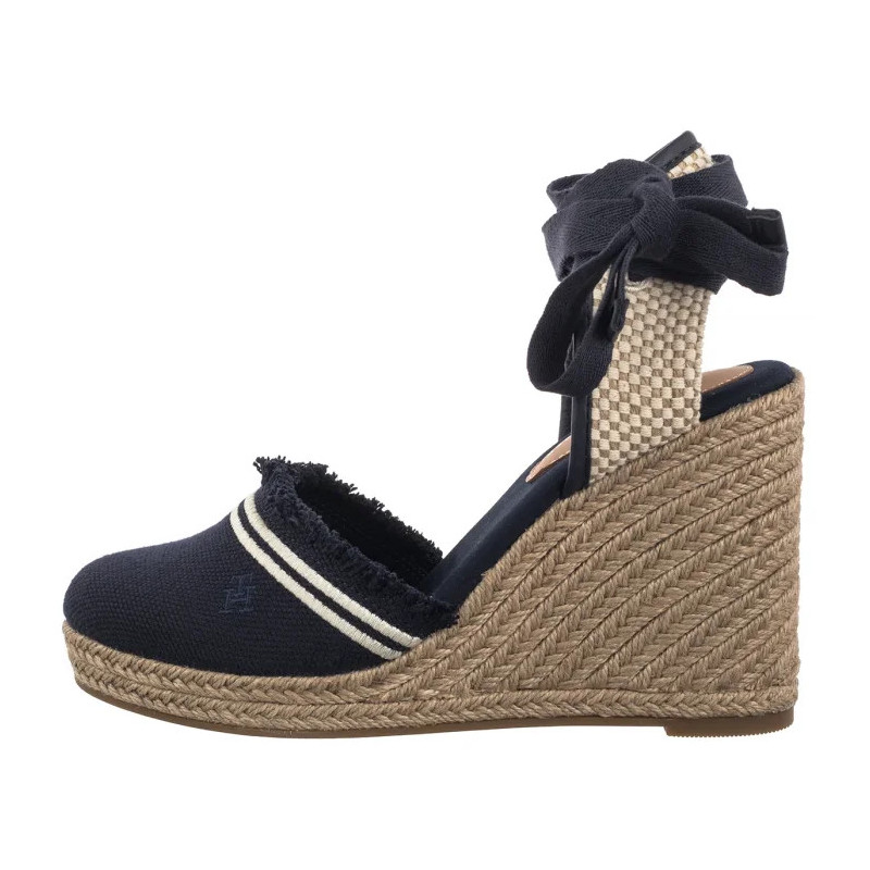 Tommy Hilfiger Fringe Canvas High Wedge Space Blue FW0FW08878 DW6 (TH1358-a) kingad