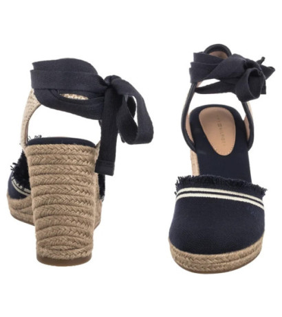 Tommy Hilfiger Fringe Canvas High Wedge Space Blue FW0FW08878 DW6 (TH1358-a) kingad