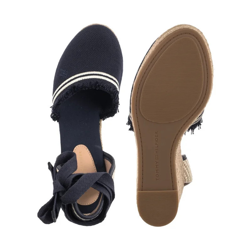 Tommy Hilfiger Fringe Canvas High Wedge Space Blue FW0FW08878 DW6 (TH1358-a) kingad