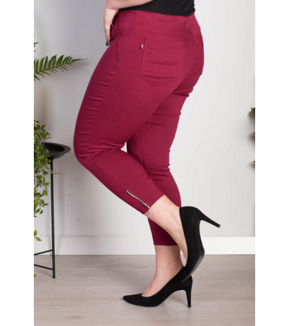 Elastsed püksid kõrgendatud vöökohaga BENGALINY 04 Burgundy