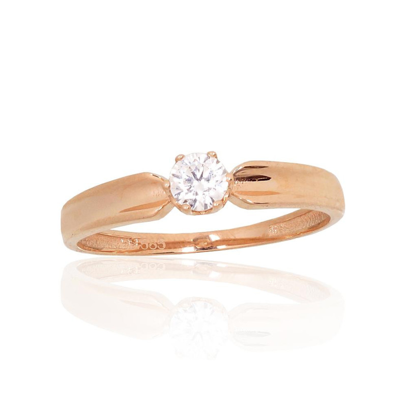 Kuldsõrmus 1100721(Au-R)_CZ, Punane Kuld 585°, Tsirkonid