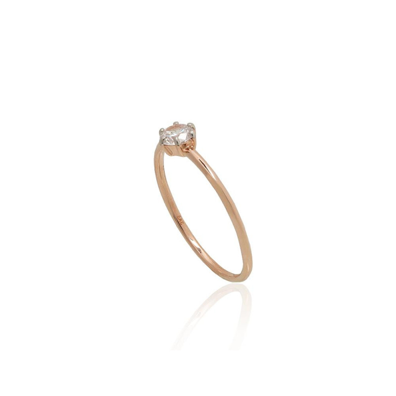 Kuldsõrmus 1101180(Au-R+PRh-W)_CZ, Punane Kuld 585°, roodium (kate) , Tsirkonid