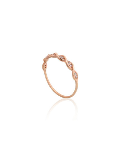 Kuldsõrmus 1101185(Au-R)_CZ, Punane Kuld 585°, Tsirkonid