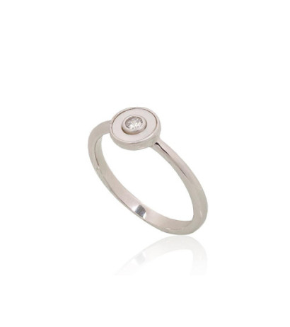 Hõbesõrmus 2101941(PRh-Gr)_CZ+PL, Hõbe 925°, roodium (kate), Tsirkonid , Pärlmutter