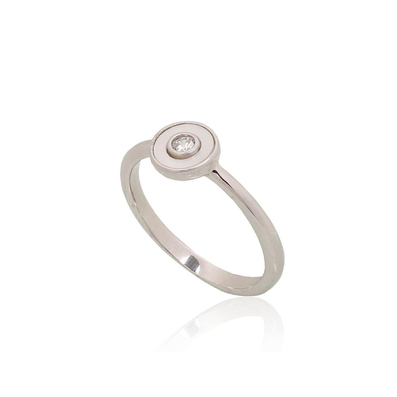 Hõbesõrmus 2101941(PRh-Gr)_CZ+PL, Hõbe 925°, roodium (kate), Tsirkonid , Pärlmutter