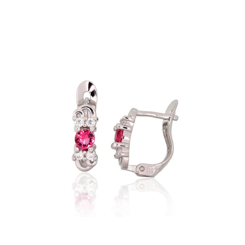 'Inglise' sulguriga hõbekõrverõngad 2200979(PRh-Gr)_CZ+CZ-RO, Hõbe 925°, roodium (kate), Tsirkonid