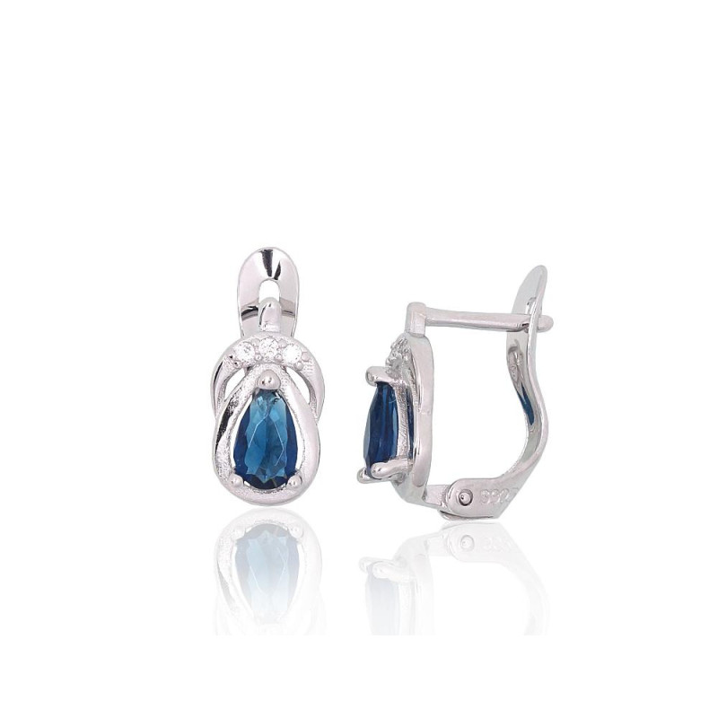 'Inglise' sulguriga hõbekõrverõngad 2201516(PRh-Gr)_CZ+CZ-B, Hõbe 925°, roodium (kate), Tsirkonid