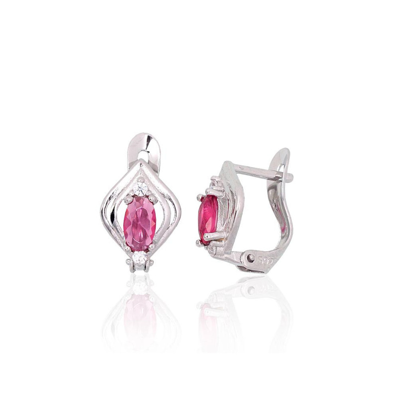 'Inglise' sulguriga hõbekõrverõngad 2200763(PRh-Gr)_CZ+CZ-RO, Hõbe 925°, roodium (kate), Tsirkonid