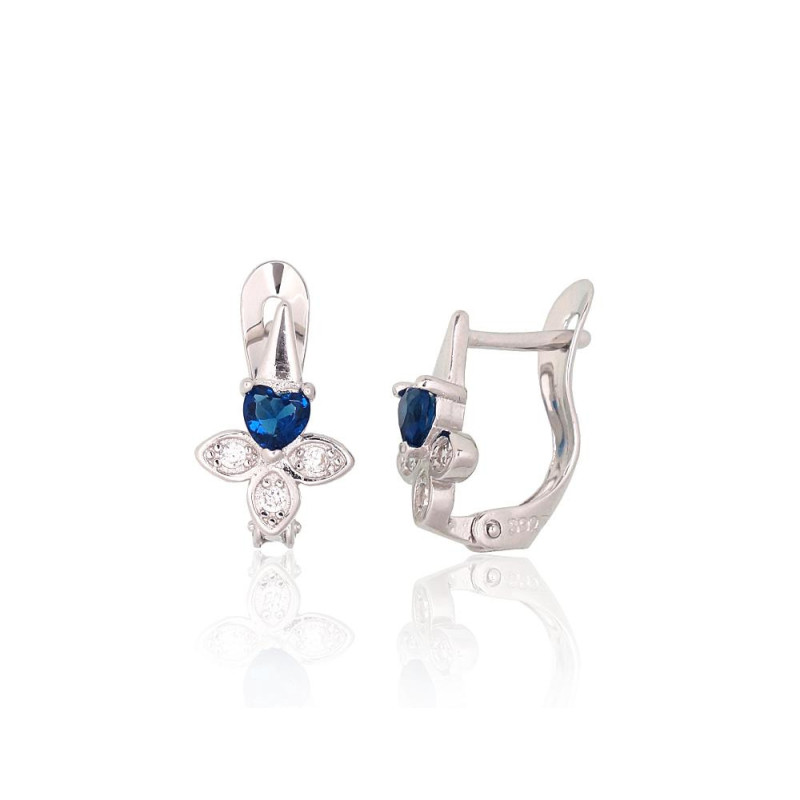 'Inglise' sulguriga hõbekõrverõngad 2200765(PRh-Gr)_CZ+CZ-B, Hõbe 925°, roodium (kate), Tsirkonid