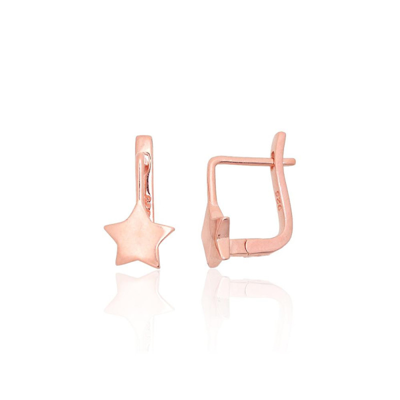 'Inglise' sulguriga hõbekõrverõngad 2204082(PAu-R), Hõbe 925°, punane kuld (kate)