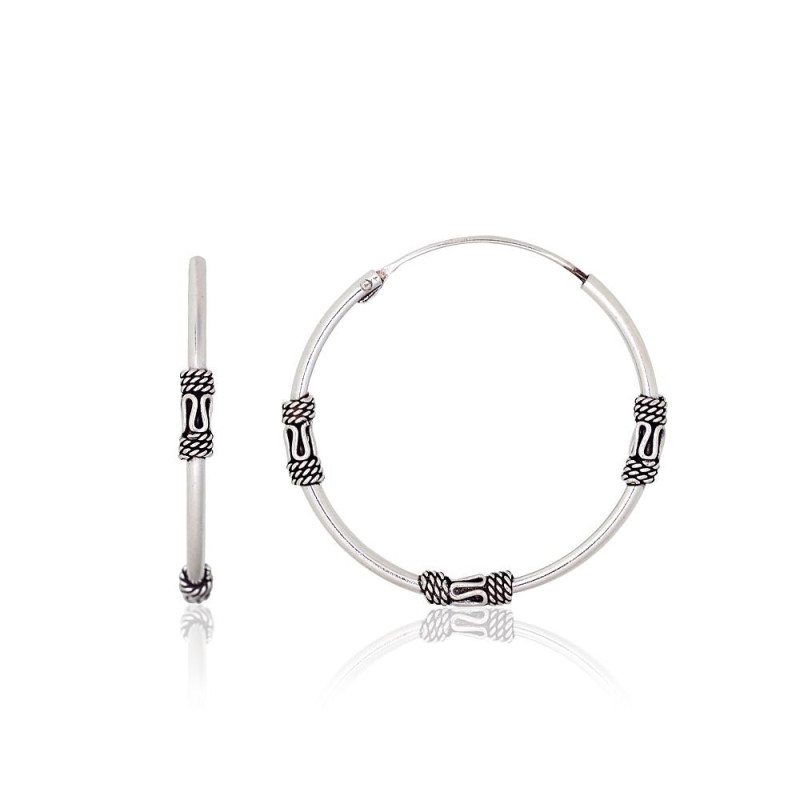 Hõbekõrvarõngad-ringikesed 2204009(POx-Bk), Hõbe 925°, oksüüd (kate)