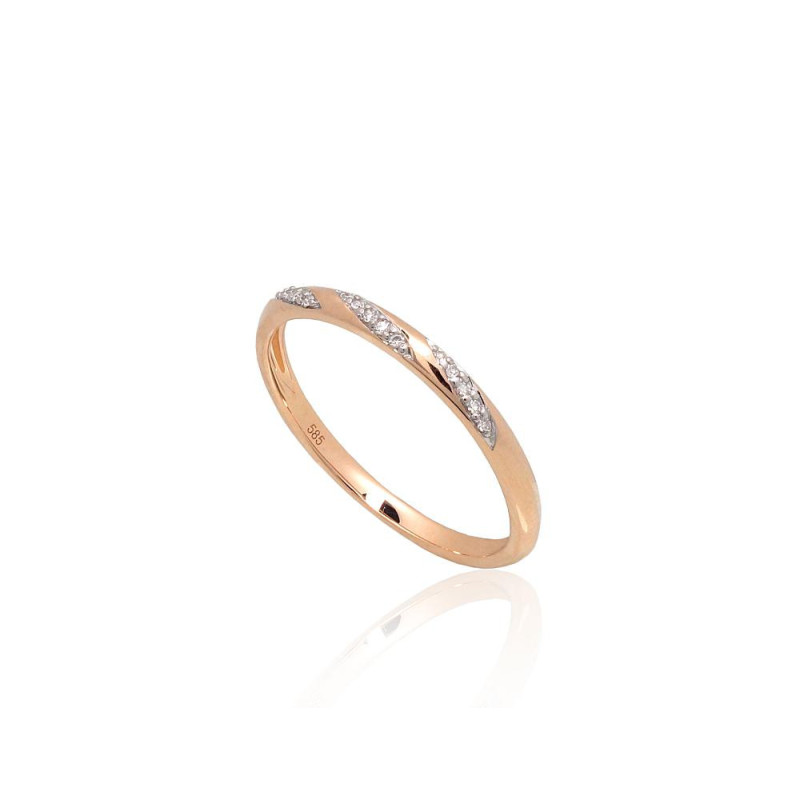 Kuldsõrmus 1101173(Au-R+PRh-W)_DI, Punane Kuld 585°, roodium (kate) , Briljant