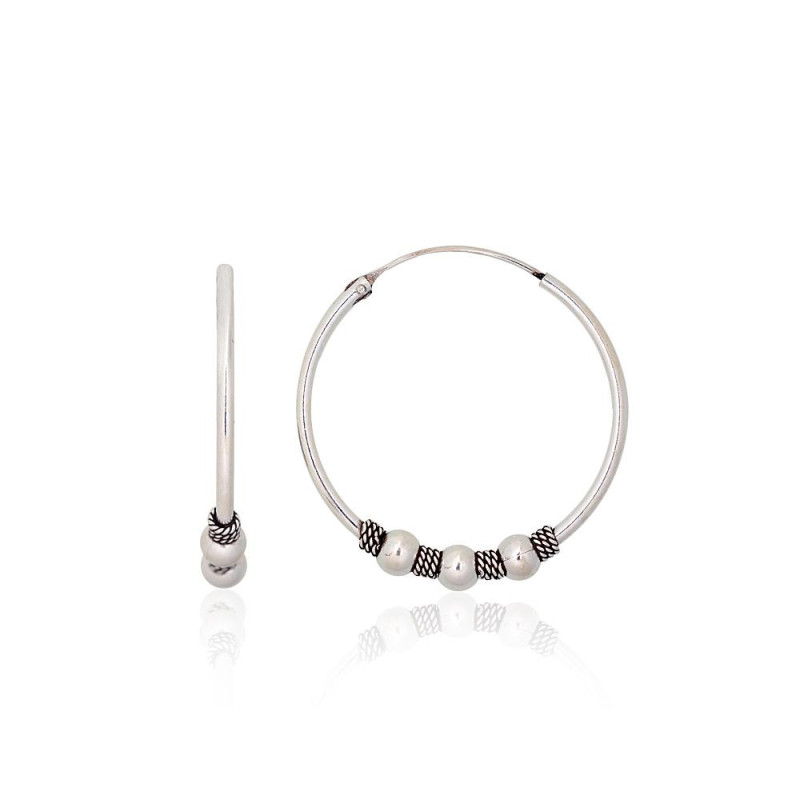 Hõbekõrvarõngad-ringikesed 2203997(POx-Bk), Hõbe 925°, oksüüd (kate)