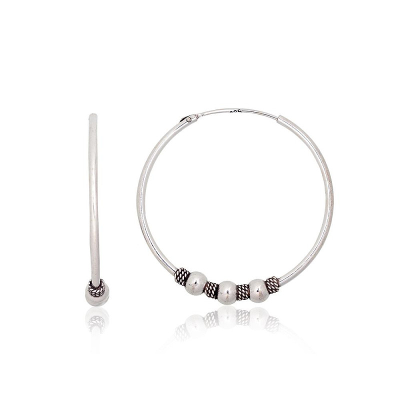 Hõbekõrvarõngad-ringikesed 2203998(POx-Bk), Hõbe 925°, oksüüd (kate)