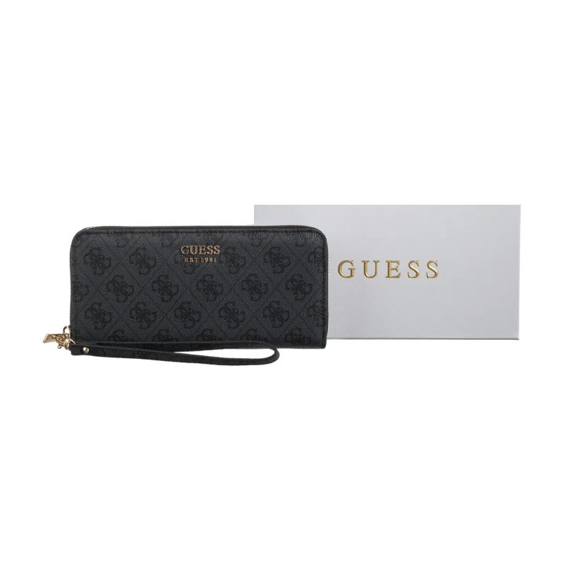 Guess Brenton Slg Lrg Zip Around SWLG96 48146 Coal Logo (GU752-b) käekott