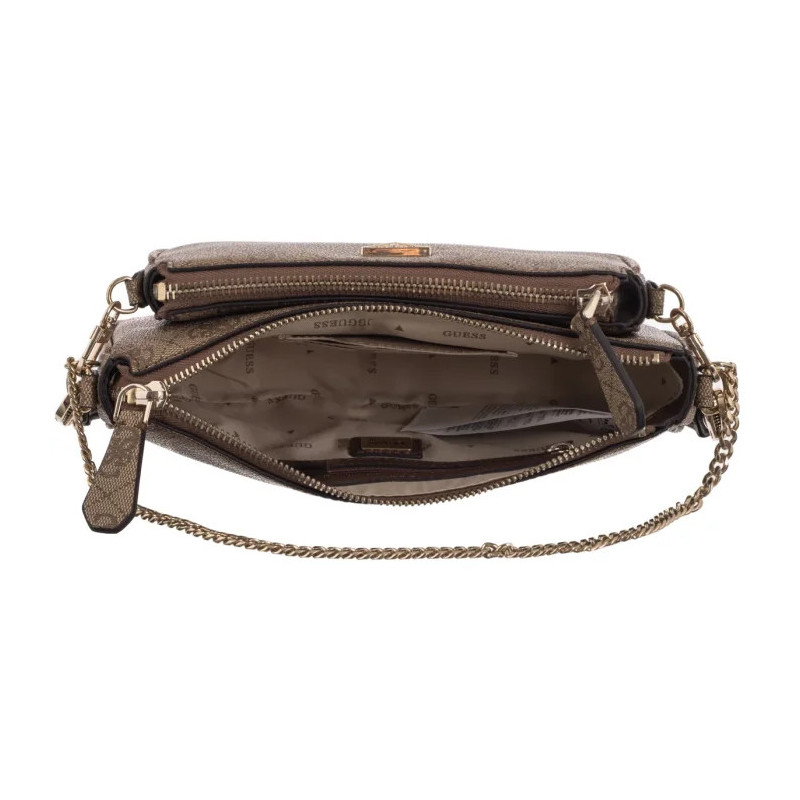Guess Noelle II Dbl Pouch Crossbody HWBG96 72710 Latte Logo/Brown (GU758-b) käekott