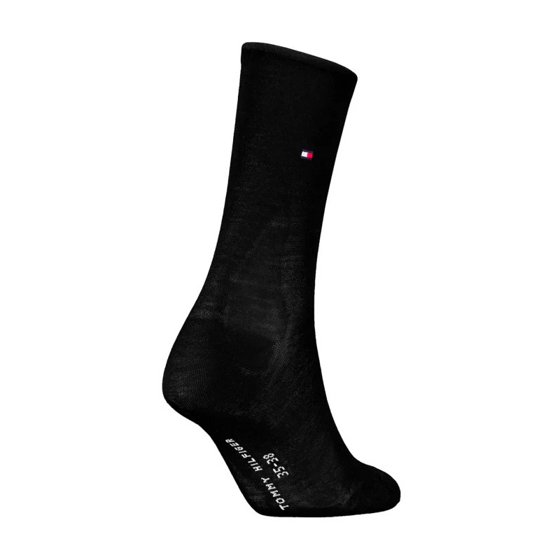 Tommy Hilfiger TH Women Sock 1P Premium Rolltop Black 701228935 001 (TH1393-a) sokid