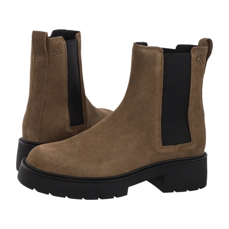 Calvin Klein Chunky Chelsea Boot Suede Classic Taupe YW0YW02071 ADH (CK691-a) kingad