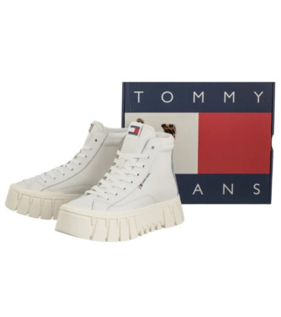 Tommy Hilfiger Tjw Vulc Flatform Leopard Ecru EN0EN02858 YBL (TH1402-a) kingad