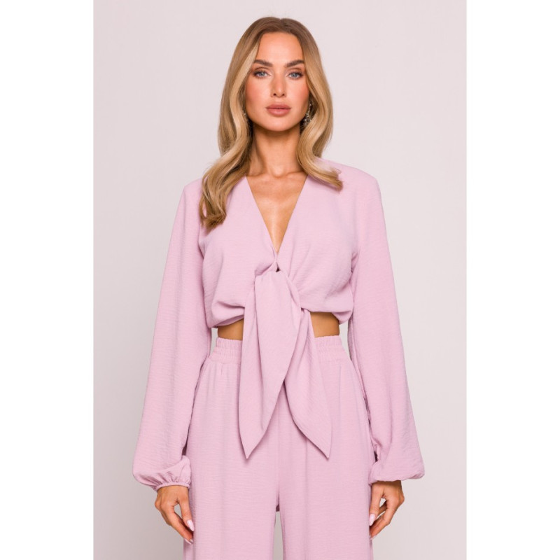 M861 Krótka bluzka - brudny róż