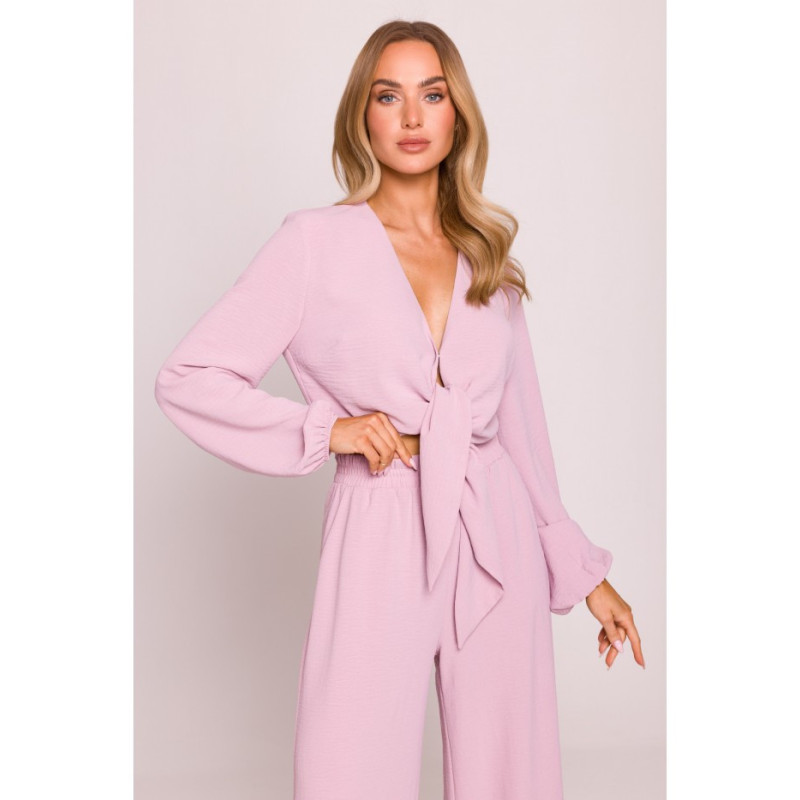 M861 Krótka bluzka - brudny róż