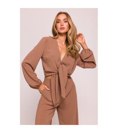 M861 Krótka bluzka - czekoladowa