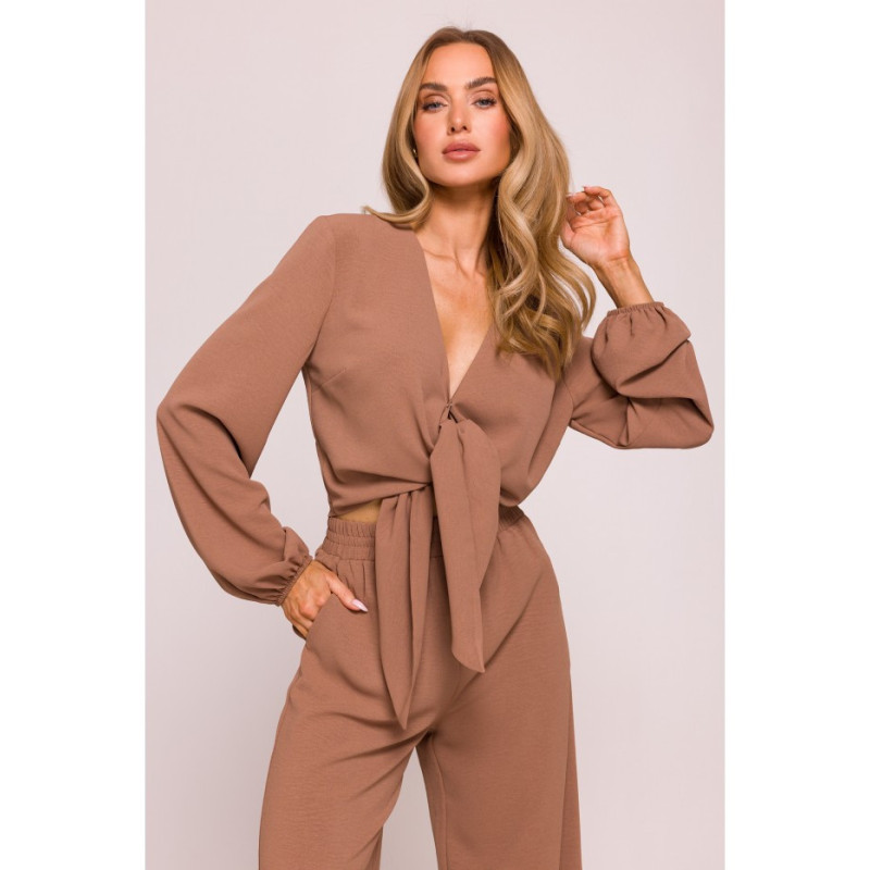 M861 Krótka bluzka - czekoladowa