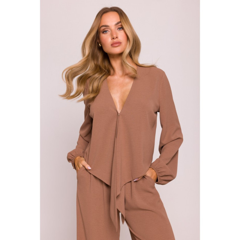 M861 Krótka bluzka - czekoladowa