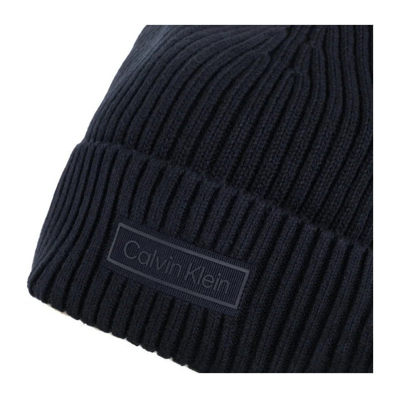 Calvin Klein Patch Chunky Rib Cotton Beanie Dark Sapphire LV04D8053G CEF (CK694-a) vöö