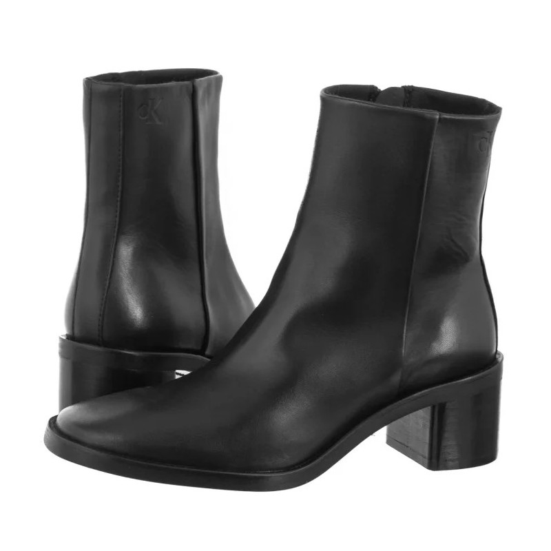 Calvin Klein Block Heel Zip Boot Lth Ck Black HW0HW02593 BEH (CK699-a) kingad