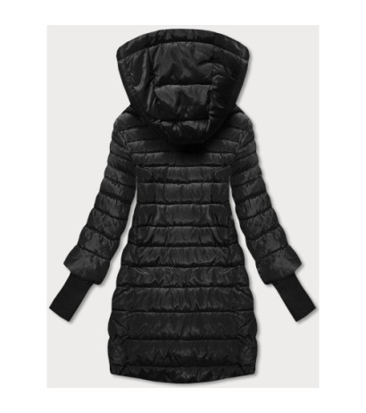 LONG JACKET WITH HOOD BLACK (PM7231) striukė