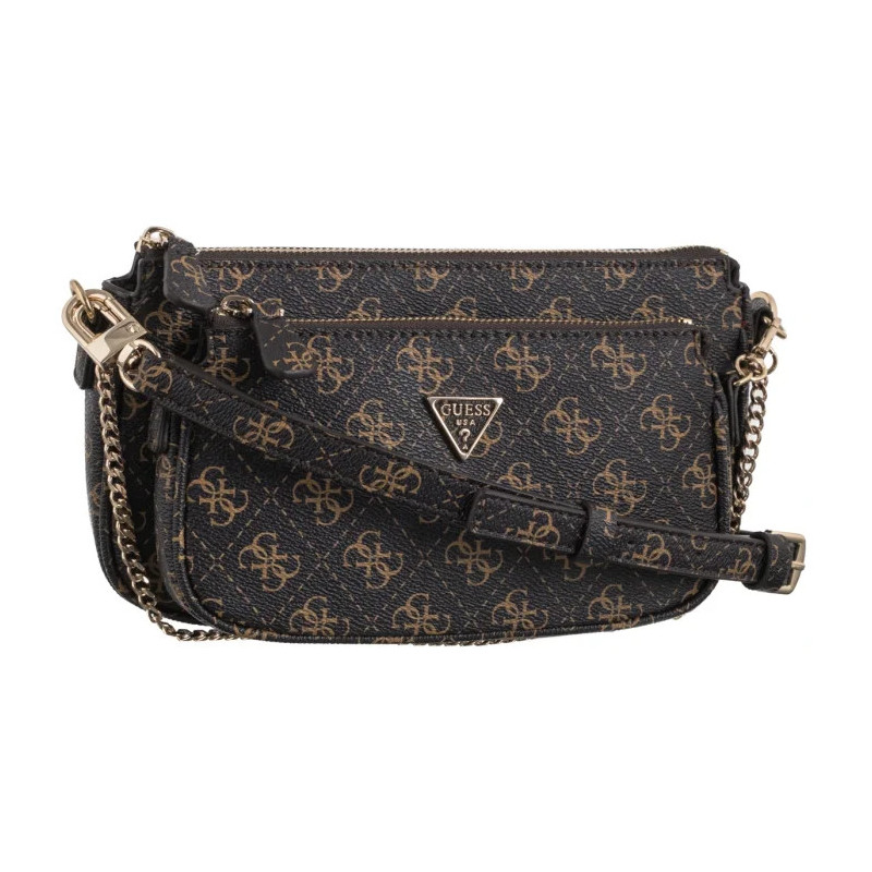 Guess Noelle II Dbl Pouch Crossbody HWQG96 72710 Brown Logo (GU778-a) käekott