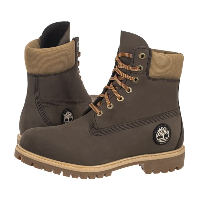 Timberland Premium 6 In Lace Waterproof Dark Brown Nubuck W 0A2P6W A4J (TI153-a) saapad
