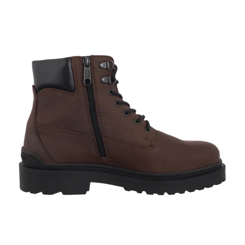 Tommy Hilfiger Tjm Lace Up Boot Leather Legacy Brown EM0EM01629 GV0 (TH1415-a) saapad