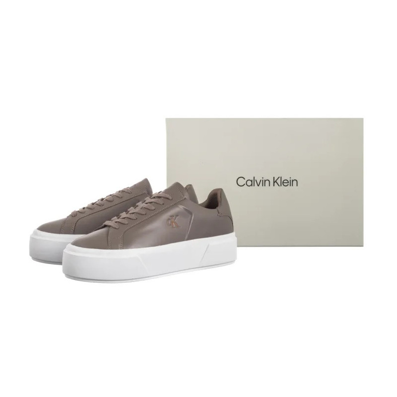 Calvin Klein Flatform Lace Up Lth Mg Desert Taupe/Bright White YW0YW01928 PBO (CK710-b) kingad