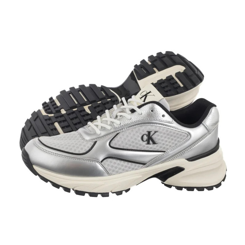 Calvin Klein Hike Runner Laceup Mesh Mix Met Silver/Black/Marshmallow YM0YM01402 0IX (CK708-a) spordijalatsid