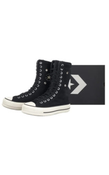 Converse CTAS Fold Over Lift X-Hi Black/Black/Egret A15229C (CO819-a) saapad