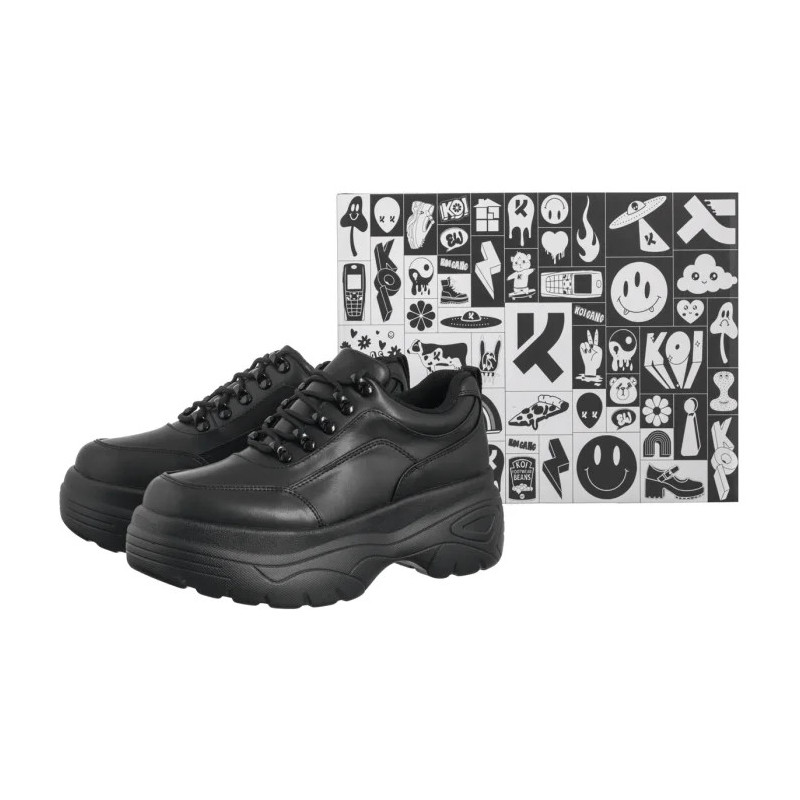 Koi Footwear Jennie Striker Chunky Bubble Trainers Black KA00333958 (KO7-a) kingad