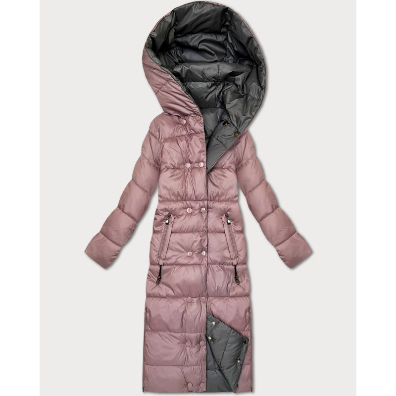 LONG JACKET WITH HOOD BLACK (PM7231) striukė
