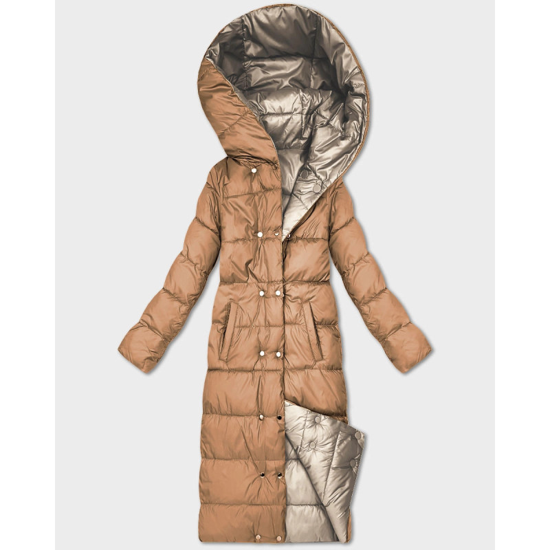 LONG JACKET WITH HOOD BLACK (PM7231) striukė