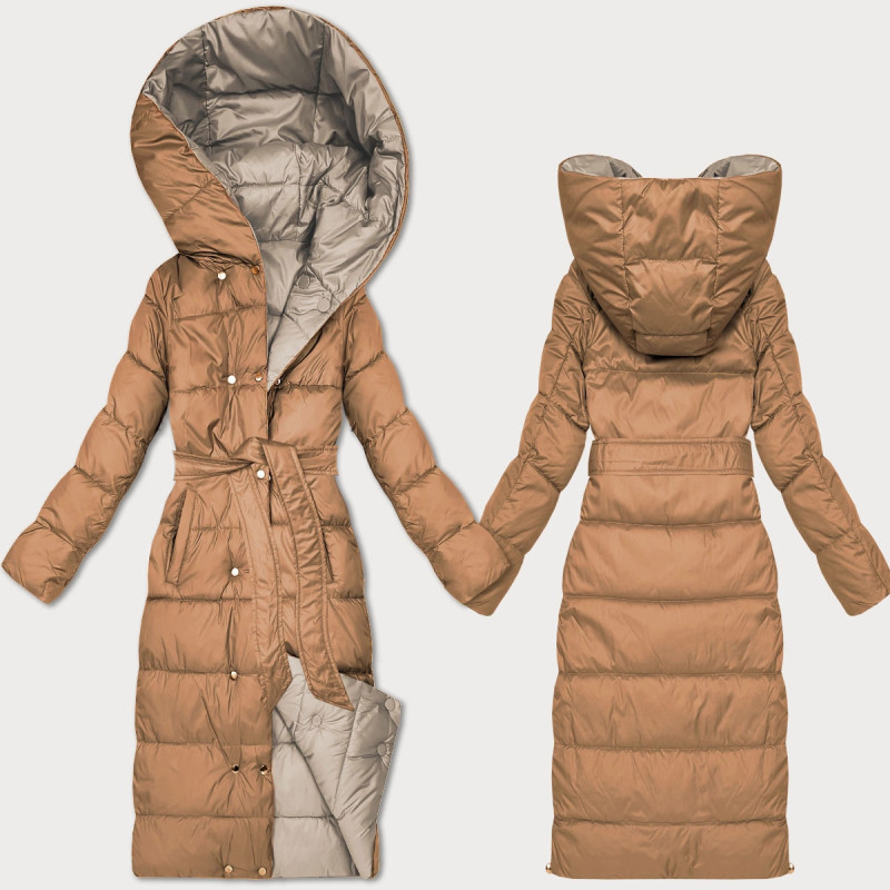 LONG JACKET WITH HOOD BLACK (PM7231) striukė