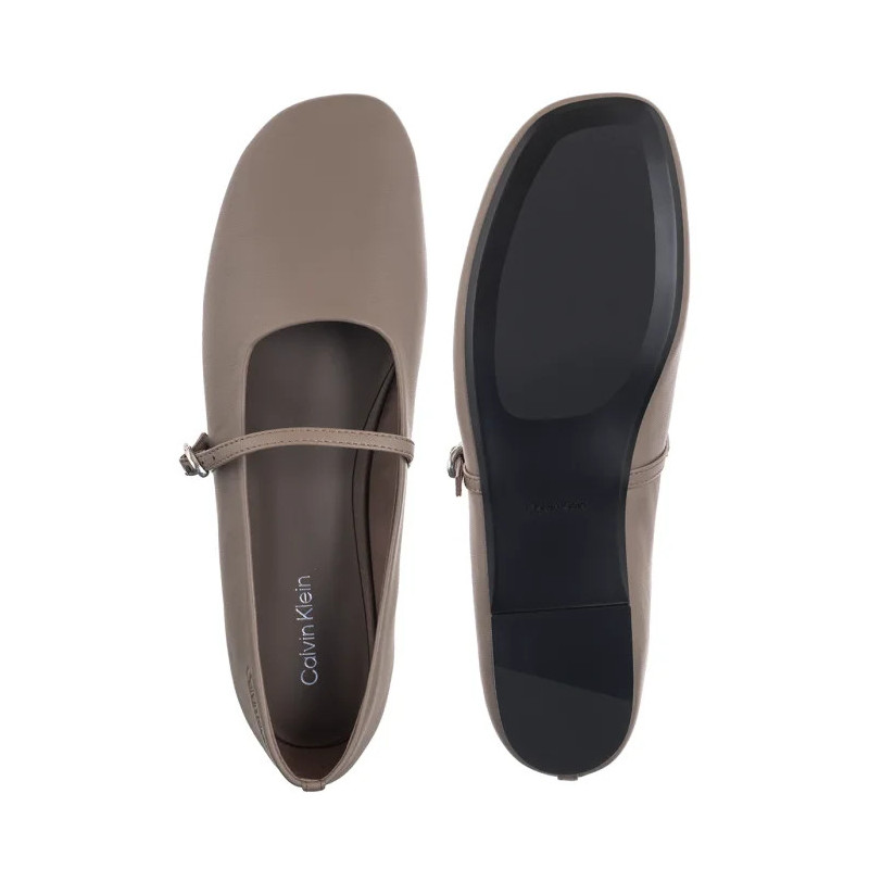 Calvin Klein Oblique Ballerina Mj Lth Hdw Desert Taupe HW0HW02847 PBO (CK718-a) baleriinid