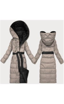 LONG JACKET WITH HOOD BLACK (PM7231) striukė