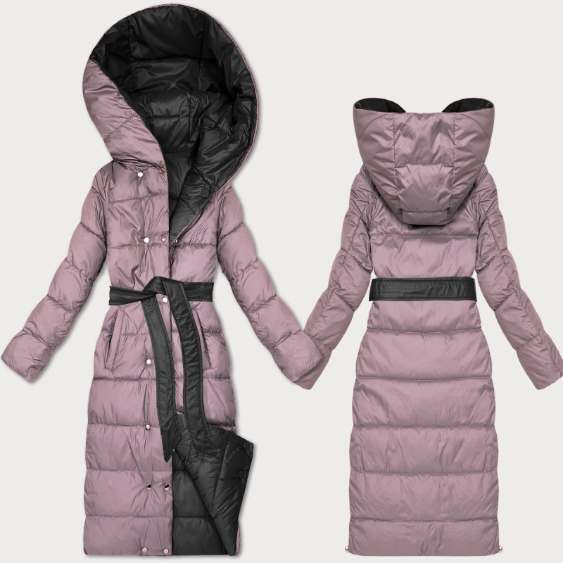 LONG JACKET WITH HOOD BLACK (PM7231) striukė