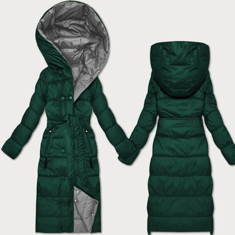 LONG JACKET WITH HOOD BLACK (PM7231) striukė