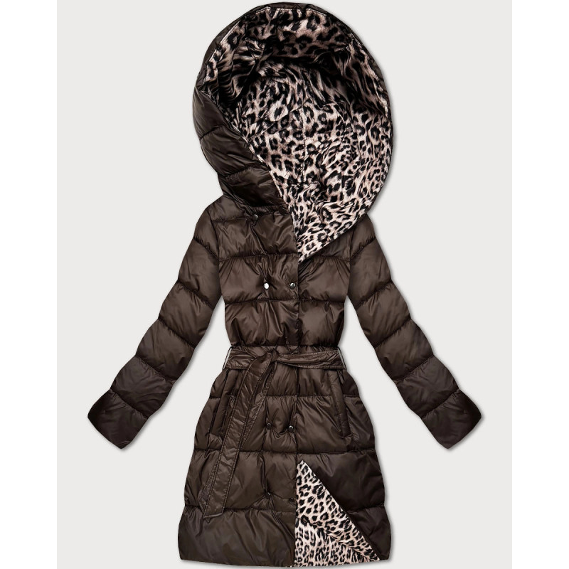 LONG JACKET WITH HOOD BLACK (PM7231) striukė