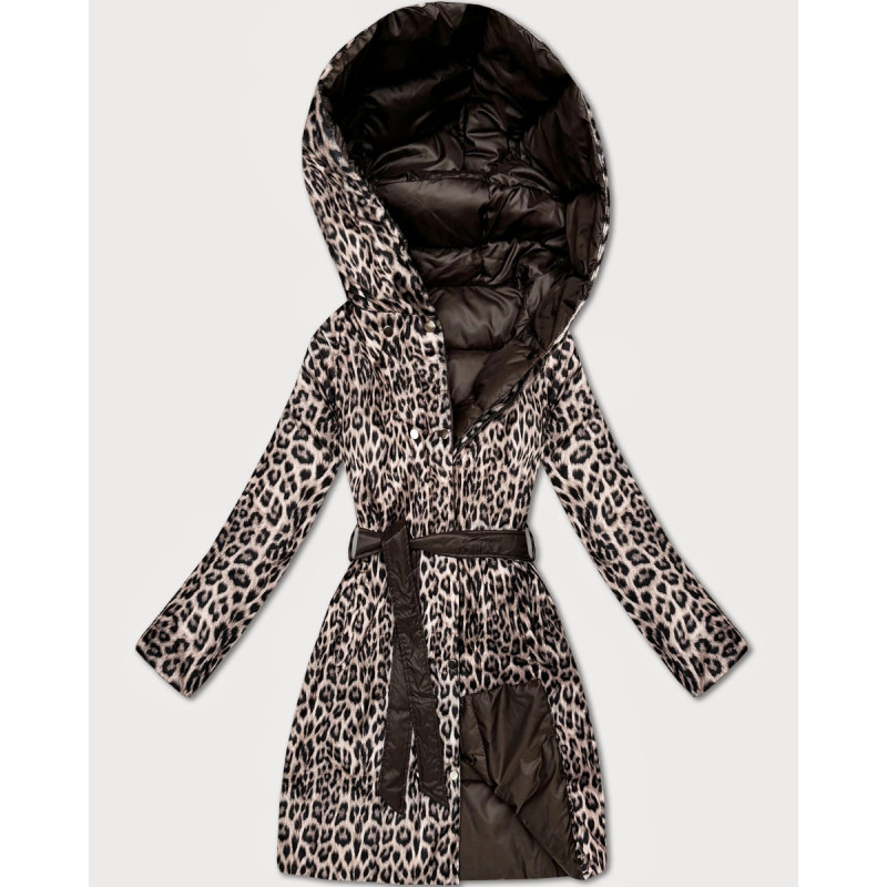 LONG JACKET WITH HOOD BLACK (PM7231) striukė