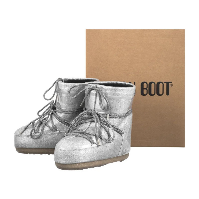 Moon Boot Icon Low Glitter Silver 1409440 H001 (MB66-b) kingad