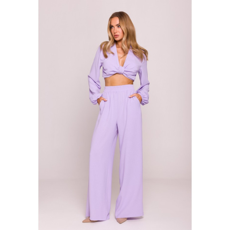 M862 Długie spodnie letnie - fiołkowe